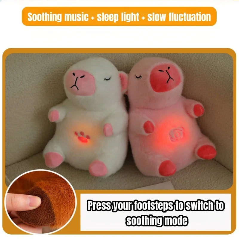 Breathing Capybara Plush – Soft Snoring Toy with Sound & Light