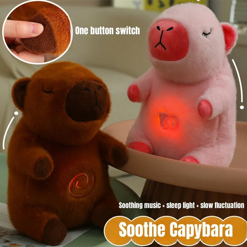 Breathing Capybara Plush – Soft Snoring Toy with Sound & Light