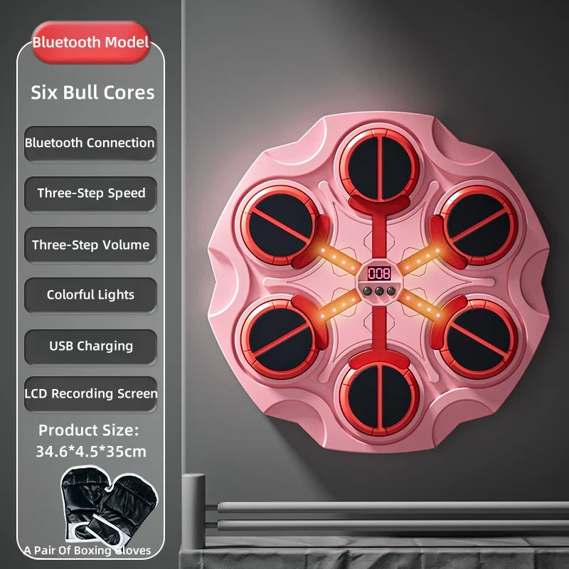 Smart Boxing Machine – Music Wall Target Trainer with Bluetooth & Gloves